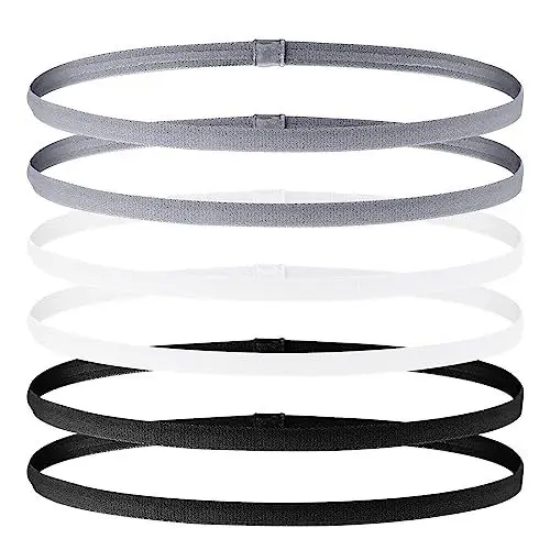 Produktbild: Sport Haarband 6 Stück Haarband Herren Schmal Elastische rutschfeste Haarbänder für Yoga Fitness Fußball Joggen