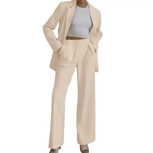 Produktbild: Kleid festlich Damen,Hosenanzüge für Damen Festlich Elegant Blazer Streetwear Zweiteiler Hosenanzug Business Modern Anzug Set Revers Slim Fit Sportlich Outfit 2 teiler Sommer Freizeitanzug,Schwarz L