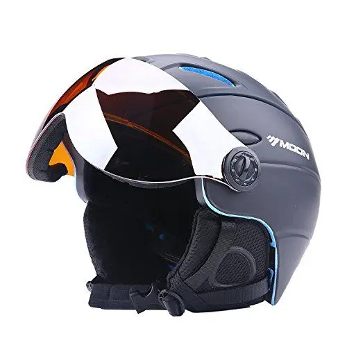 Produktbild: Sport Tent-Skihelm Snowboardhelme mit abnehmbarem Visier Unisex Erwachsene Wintersport Professionell Windproof Leichtgewicht Premium Helm (L(58-61cm), Schwarz)
