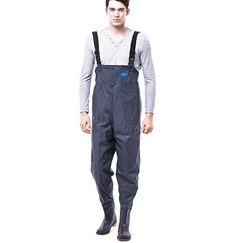 Produktbild: Sport Tent-Wathose, Anglerhose, professionelle wasserdichte Teichhose mit eingearbeiteten Stiefeln gestrickte/PVC bis Brust Waders Gr. 45