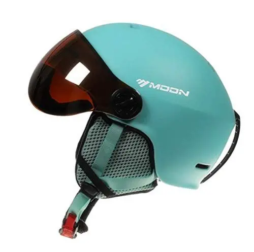Produktbild: Sport Tent Skihelm Herren Damen Snowboardhelm Visier Schnee Sports Helm mit Abnehmbaren Skibrille (M, Blau)