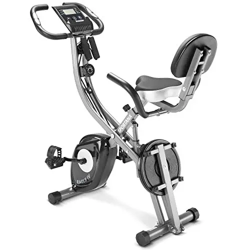 Produktbild: SPORTANA® Heimtrainer Fahrrad EAGLE 4-4in1 Ausdauer Ergometer - Trainings App - Klappbar - LCD Display - Höhenverstellbar - Fitnessbänder - Hometrainer, Fitnessbike, Workout Bike, Indoor Bike