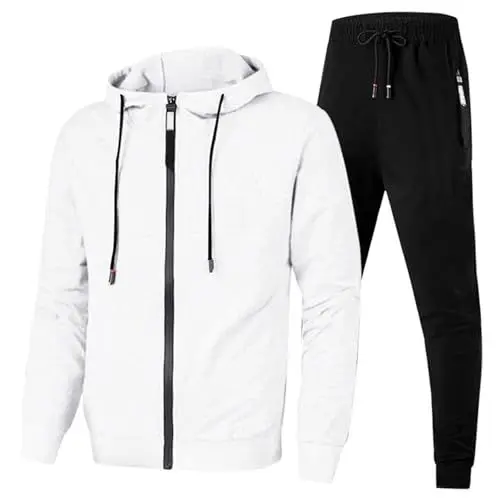 Produktbild: Generisch Atmungsaktives Anzugset für den mit Zwei gerollten Ärmeln und Hemd und Hose für Herren Jogging Freizeitanzug Fleece Herren Jogginghose Herren Baumwolle dünn Herren Anzugjacke Sakko grau