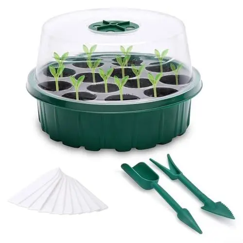 Produktbild: SPORTARC 13 Loch Kreisförmige Sämling-Box, Mini-Gewächshaus, Saatgut-Starterschalen, Anzuchttöpfe, Hydrokulturbehälter, belüftetes Tablett für drinnen und draußen