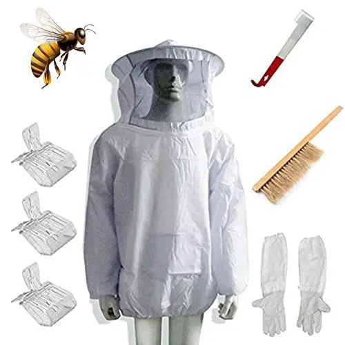 Produktbild: SPORTARC Imkeranzug Jacke für Männer Frauen Bienenanzug mit Zaunschleier Kapuze und Handschuhen für Profis und Anfänger Imkerbedarf