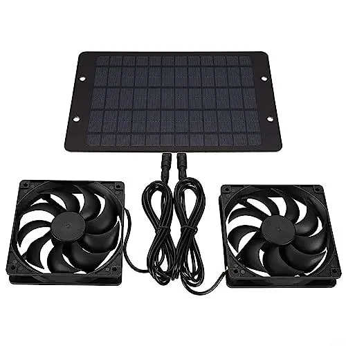 Produktbild: SPORTARC Solarpanel Abluftventilator, Solar Abluftventilator Belüftung, Gewächshaus Lüftung Ausrüstung, Outdoor Wasserdicht Solar Fan Kit, Dual Fan