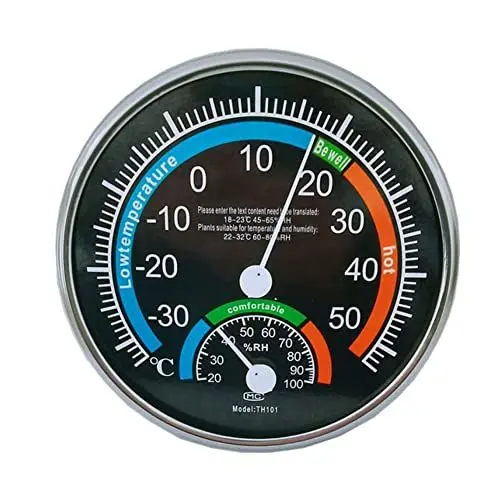 Produktbild: SPORTARC Thermometer Hygrometer Thermo analog Luftfeuchtigkeit Raumklimakontrolle innen schwarz