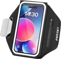 Produktbild: Sportarmband Mit Kopfhörer Tasche (3D Design) Handy-Armbandhalter zum Laufen Handytasche Joggen Sportarmband für iPhone 15/14/ 13/12 Pro Max Samsung Galaxy S22/S21 Handytasche joggen