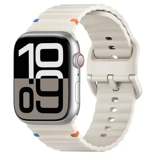 Produktbild: Sportarmband für Apple Watch Armband 40mm 41mm 38mm 42mm 45mm 44mm 46mm iWatch Band für Damen Herren,Weich Silikon Sport Apfelband Armbänder für Apple Watch Series 10 9 8 7 6 5 4 3 SE 2nd Ultra/2 49mm