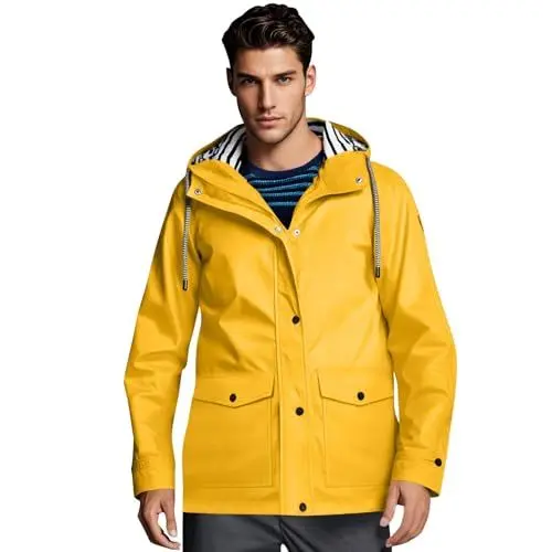 Produktbild: Sportbekleidung Für Herren,Regenjacke Wasserdicht Atmungsaktiv Große Größen Outdoorjacke Übergangsjacke Leichte Jacke Mit Kapuze Für Frühlings Herbst Zum Wandern Fahrrad（01-Gelb,M）