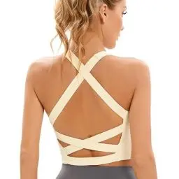 Produktbild: Sport-BHS für Damen, sexy, überkreuzter Rücken, gepolsterter Träger-Sport-BH, Yoga-BH für Damen, Workout-Tanktops