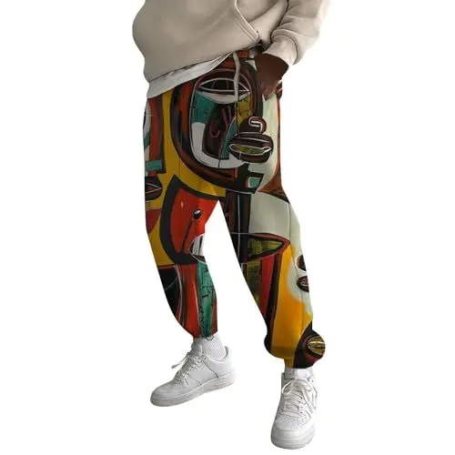 Produktbild: Herren Fun Print Fashion Street Feel Casual Jogginghose Herren Hose Türkis (AG, XXXXXL)