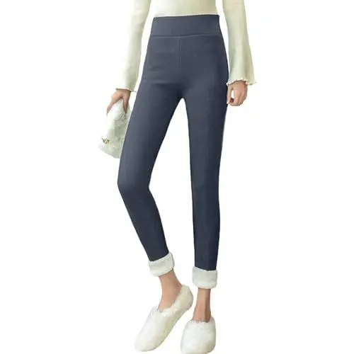 Produktbild: Sportleggings Hose Für Damen Warme Winter Dicke Leggings Frauen Wolle Fleece Frauen Kleidung Samt Hosen Elastizität S 5XL Tischlampe Kerze (GY2, XL)