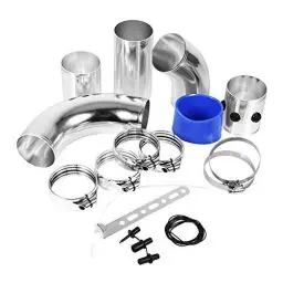 Produktbild: Sportluftfilter Auto 76mm, Universal Auto Ansaugrohr Luftfilter Montageschlauch Lufteinlasssystem Aluminium Legierung Ansaug Ansaugrohr Schlauch Kit Flexibler Ansaugsystem