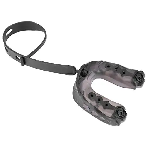 Produktbild: Sport-Mundschutz, Fußball-Mundschutz mit Riemen, Passend für Alle Jugendlichen und Erwachsenen, für Fußball, Boxen, Basketball, Rugby, Lacrosse und Hockey (Schwarz)