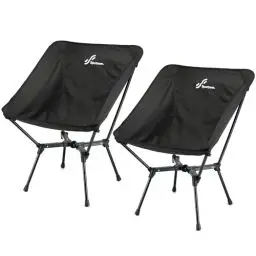 Produktbild: Sportneer Camping Stuhl Campingstuhl Faltbar 150 kg Campingstühle Klappbar Erweitern und Erhöhen Klappstuhl Angelstuhl für Angeln, Strand, Wandern, Rasen, Picknick, Reisen, Schwarz, 2 Pack