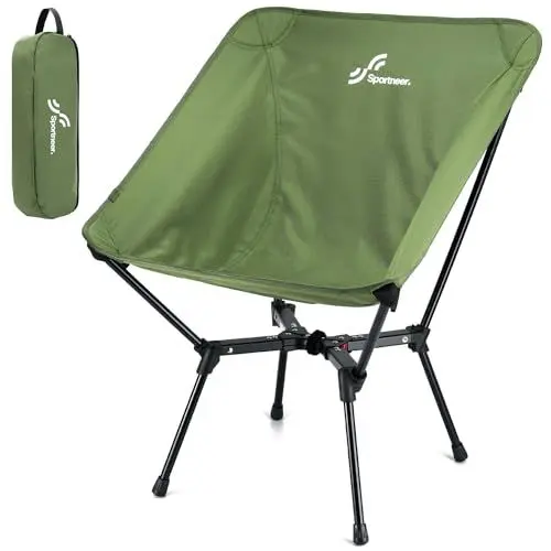 Produktbild: Sportneer Campingstuhl Camping Stuhl Faltbar 150 kg Campingstühle Klappbar Erweitern und Erhöhen Klappstuhl Angelstuhl für Angeln, Strand, Wandern, Rasen, Picknick, Reisen, Grün