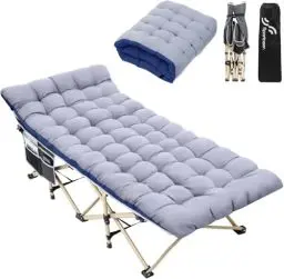 Produktbild: Sportneer Feldbett Klappbett mit Auflage, 188 X 71cm 204KG Set of Campingbett Feldbett Klappbar XXL mit Faltbare Matratze Camping für Erwachsene, Outdoor, Garten, Camping, Reisen, Indoor