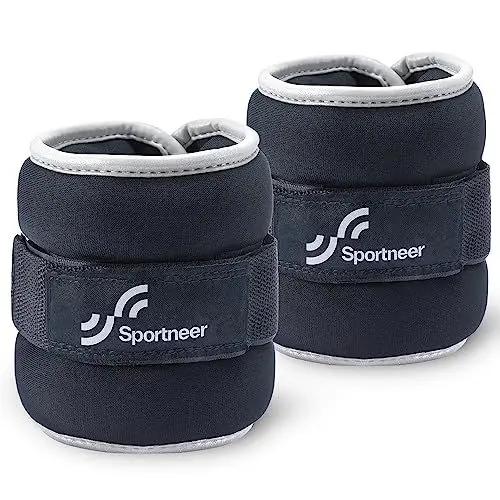 Produktbild: Sportneer Gewichtsmanschetten, Gewichte für Beine und Arme Gewichtsmanschetten fuß Set für Frauen 2 * 0,5Kg / 2 * 1Kg Gewicht Hand Ankle Weights Set perfekt zum Tanzen, Laufen