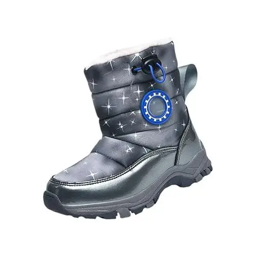 Produktbild: Sportschule Kinder Children's Snow Boots Girls Cotton Boots Boys Padded Warm Winter Boots Cotton Boots Sneaker Socken Junge (Grey, 7-8 Years)