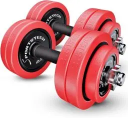Produktbild: Sportstech 2in1 Hantelset mit Silikonüberzug, Deutsche Qualitätsmarke, Kurzhanteln & Langhantel in einem, Hanteln mit 20kg/30kg aus Gusseisen, effektives Fitness Krafttraining, AH300, Vergleichssieger