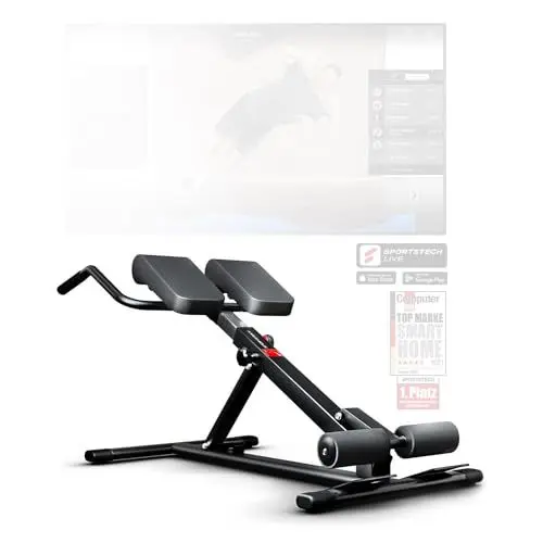Produktbild: Sportstech 6in1 Bauch- und Rückentrainer für zuhause, Multifunktion Hantelbank verstellbar, training bench press bank, Deutsche Qualitätsmarke, Bauch Beine Po Sit Up bank für Home (BRT150)