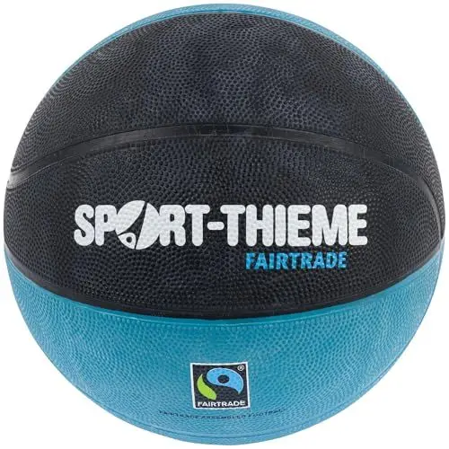 Produktbild: Sport-Thieme Basketball Fairtrade | Streetbasketball und Trainingsball | griffiges gummiertes Obermaterial | Schwarz-Türkis