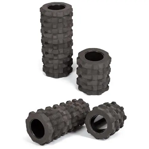 Produktbild: Sport-Thieme Faszienrolle mit Noppen | Gerippte Oberfläche für Rücken, Wirbelsäule, Nacken | Kleine 15x15 cm o. Lange 34x15 cm Variante | Ø 15 cm | Eva-TPE-Kunststoff | Schwarz