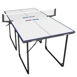 Produktbild: Sport-Thieme Tischtennisplatte Midi inkl. Netz | Kompakte Größe, einfache Montage | Robuster Metallrahmen | Speziallackierung für hohen Ballabsprung | MDF | 21 kg | 168x84x76 cm