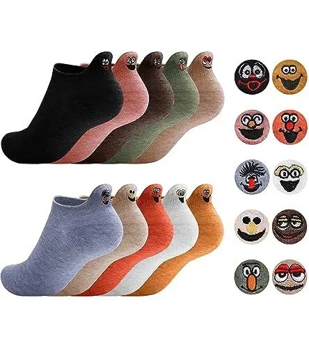 Produktbild: Sporzin Socken Damen 35-38 Sneaker Socken Damen 39-42 Lustige Socken 10 Paar Bunte Socken Damen Witzige Socken Crazy Socks - Smiley, Herzförmig, Welpen, Tier, Baumwolle