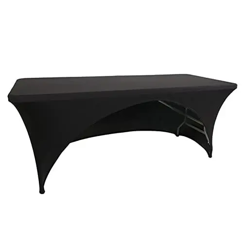Produktbild: SPOUR Strechhussen, Stretch Tischdecke, Hussen Bierzeltgarnitur Stretchhussen, Spandex Tight Fit, rechteckige Tisch Cover-dj, Messen, (Schwarz,122x60x76 cm)
