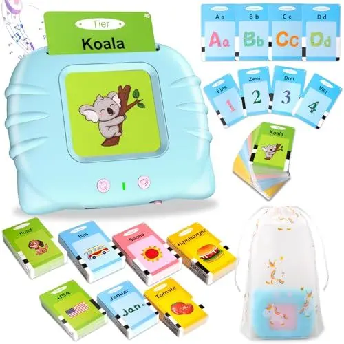 Produktbild: Sprechende Flash-Karten, Standard Deutsch-194 Blätter 388 Wörter, Sprechende Flash Karten Lernspielzeug für Kleinkinder 2-4 Jahre Alt, Interaktive Spielzeug für Jungen Mädchen