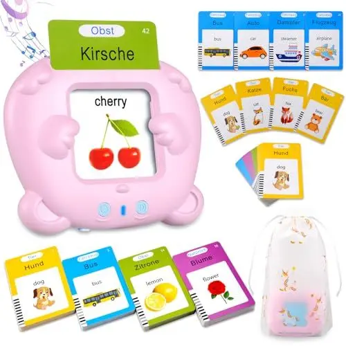 Produktbild: Sprechende Flash Karten, Standard Deutsch Lernspielzeug-112 Blätter 224 Wörter, Sprechende Lernkarten Kinderspielzeug Ab 2 3 4 5 6 Jahre, Geschenk Für Jungen Mädchen 2-4 Jahre (Blau)