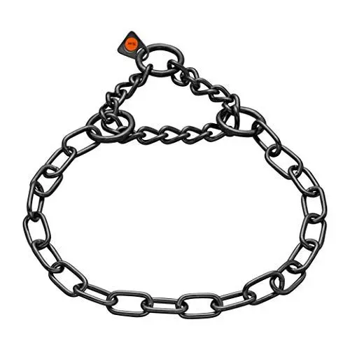 Produktbild: Sprenger Hundehalskette mit Durchzugskette 3mm I Edelstahl rostfreie Hundehalsband für kurz- und langhaar Hunderassen bis 55 kg, 55 cm schwarz