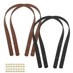 Produktbild: SPRHR 4 Stück Lederriemen für Taschen, Taschenriemen Leder mit Befestigungsnieten, Weich und Stark, Taschenhenkel für Häkeltaschen Geeignet für Handtaschen, Schulranzen, Rucksäcke (60 cm / 2cm)