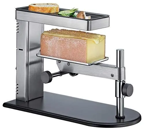 Produktbild: SPRING Raclette Ofen | Schweizer Raclette-Gerät | Edelstahl | stufenlos höhenverstellbar | mit antihaftbeschichteter Grillplatte | inklusive Käseschaber | Käse Schmelzer | 36×17×25cm