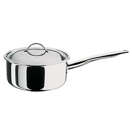 Produktbild: Spring CRISTAL Stielkasserolle mit Deckel | Ø: 16 cm, Höhe: 7,5 cm | 1,4 ltr | rostfreier Edelstahl | Topf induktionsgeeignet und für alle anderen Herdarten | spülmaschinenfest | Kochtopf Edelstahl