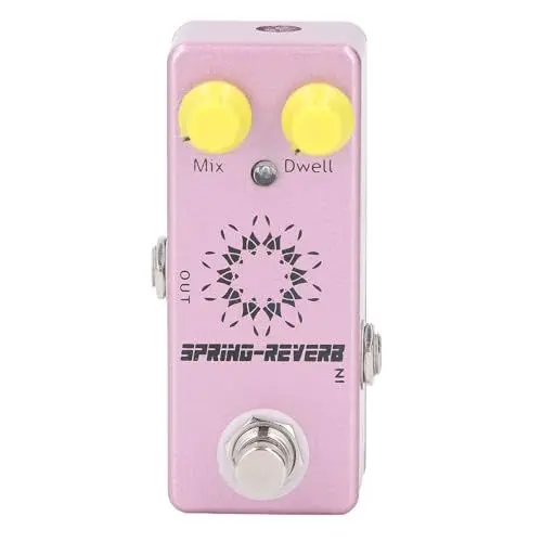 Produktbild: Spring Reverb-Effektpedal, Verbessern Sie Ihren Gitarrensound mit MIX- und DWELL-Reglern, True Bypass-Schalter, 1/4-Zoll-Mono-Klinkenstecker, für E-Gitarre, Konstruktion aus