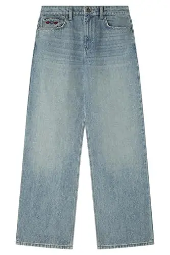 Produktbild: Springfield, Damen-Jeans mit mittelhohem Bund und weitem Bein, Kollektion Deine Schuld, Blau, 42 Lang