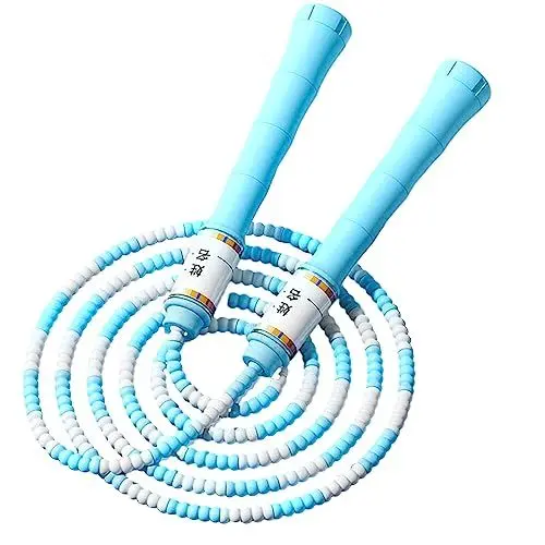 Produktbild: Springseil Erwachsene Seilspringen Länge Einstellbar Springseil Fitness 2.8M Beaded Jump Rope mit Rutschfesten Handgriffe Ideal für Sport Training Fitness