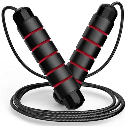 Produktbild: Springseil, Springseil mit Verstellbarem Schaumstoffgriff, Springseil, Verwicklungsfreies Schnellspringseil mit Kugellagern für Fitness, Geeignet für Fitness, Schwarz, 1 Pack