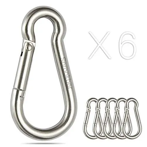 Produktbild: sprookber Karabiner schlüsselanhänger, karabinerhaken Edelstahl karabiner für Camping, Angeln, 6 Stück