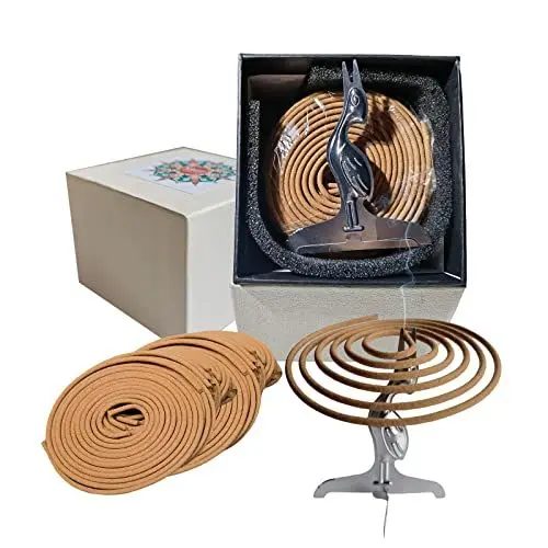 Produktbild: Spulen Räucherstäbchen ，40 Räucherstäbchen Set und Halter für Aromatherapie und Meditation, Spiral Design für lang anhaltenden Duft, infundiert ruhige Düfte, um den Geist zu beruhigen.