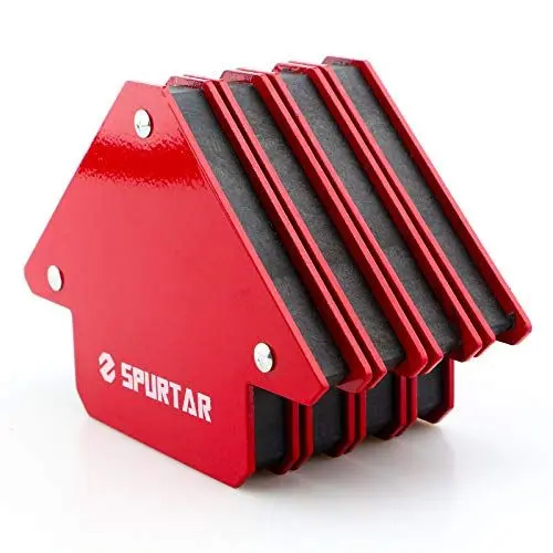 Produktbild: Spurtar 4 Stücke 13 KG Schweißmagnete und Klemmen, Magnetischer Schweißhalter 45°, 90°, 135°, 180° Metallarbeiten, MIG-Werkzeug und Ausrüstung, Werkstatt, Pfeilschweißer, Schweißzubehör