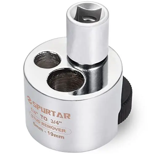 Produktbild: Spurtar Bolzenentferner für 1/4 Zoll bis 3/4 Zoll (6 bis 19 mm) Bolzenabzieher-Mutternsprenger mit gerändelter Rolle und Nockenverriegelung, Abgerundete Stehbolzen Werkzeug für Gebrochene Bolzen