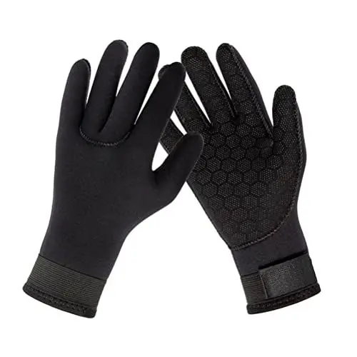 Produktbild: SPYMINNPOO 1 Paar 3 Mm Neopren-Handschuhe, Unisex, rutschfest, Thermo-Tauchanzug, Wasserhandschuhe Zum Tauchen, Schnorcheln, Speerfischen (Black #13)
