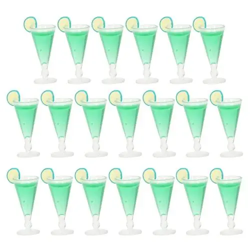 Produktbild: SPYMINNPOO 20 Stück Puppenhaus Cocktail gläser, Miniatur-Cocktailglas Im Maßstab 1:12, Spielzeug, Puppenhaus, Küche, Zubehör, Mini-Puppenhaus-Dekoration(Grün)