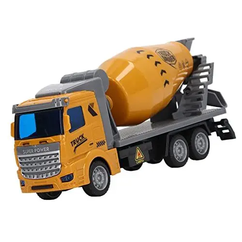 Produktbild: SPYMINNPOO Betonmischer-Spielzeug-LKW, Maßstab 1:48, Hohe Simulation, Zurückziehbares Auto, Spielzeug, Glänzend, Betrieb, Auto, Spielzeug, Baufahrzeug, Spielzeug für Kinder ab 3 Jahren(Flachkopf)