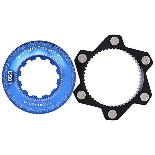 Produktbild: SPYMINNPOO Centerlock Adapter, Ultraleichter Aluminium Centerlock Lockring Adapter Naben Passend für 6 Loch Bremsscheibenhalterungen Fahrradzubehör(Schwarz+Blau)