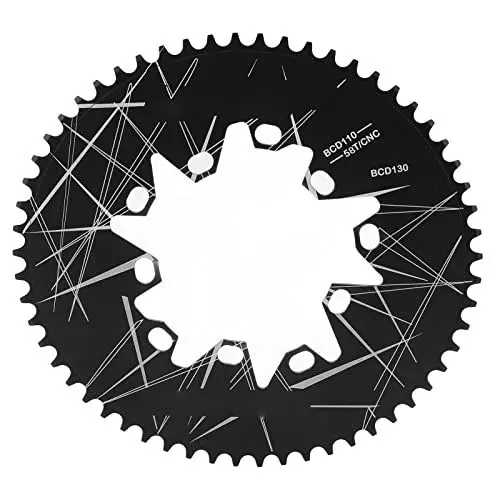 Produktbild: SPYMINNPOO Fahrrad-Kettenblatt, 58 Zähne, Rund, Oval, Scheiben-Kettenblatt, Aluminiumlegierung, Schmal, Breit, Einzelkettenblatt, 110/130 Mm Lochkreis, für Rennrad-Falträder